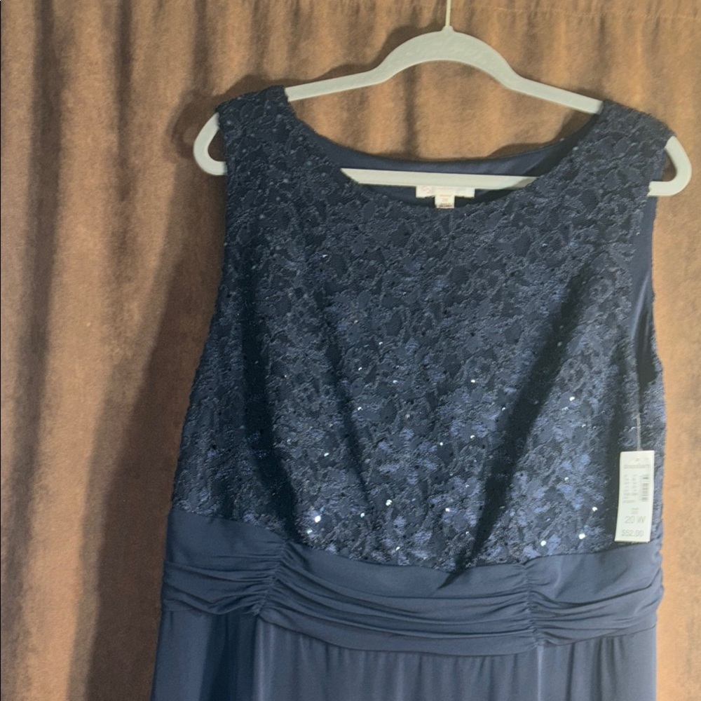 Elegant Navy Blue Lace Dress